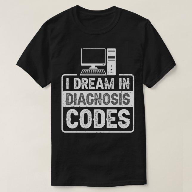 Camiseta Código Médico Faturação e Codificação 32 (Frente do Design)