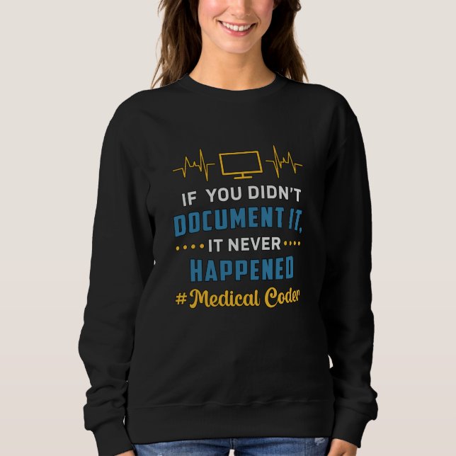 Camiseta Código médico se você não documentou isso codifica (Frente)