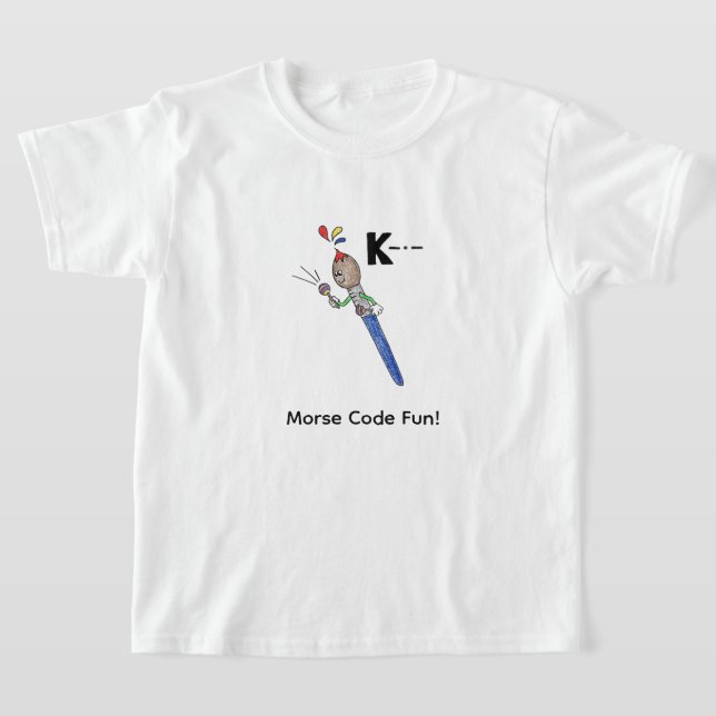 Camiseta Código Morse de Desenhos Animados para Crianças!   (Postura )
