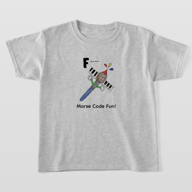 Camiseta Código Morse de Desenhos Animados para Crianças! L (Postura )