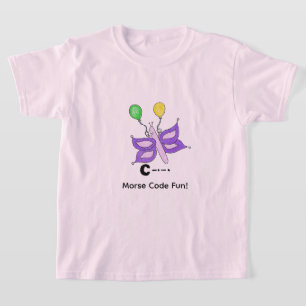 Camiseta Código Morse em Desenho Animado para Crianças! Le