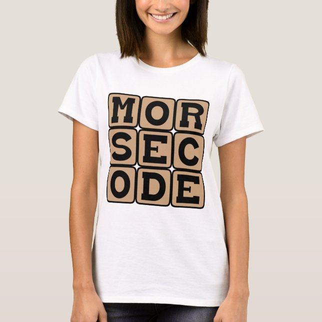 Camiseta Código Morse, Sistema de Pontos e Traços (Frente)