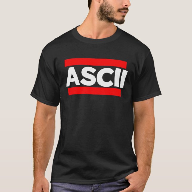 Camiseta Código-Padrão Americano ASCII para Informação Inte (Frente)