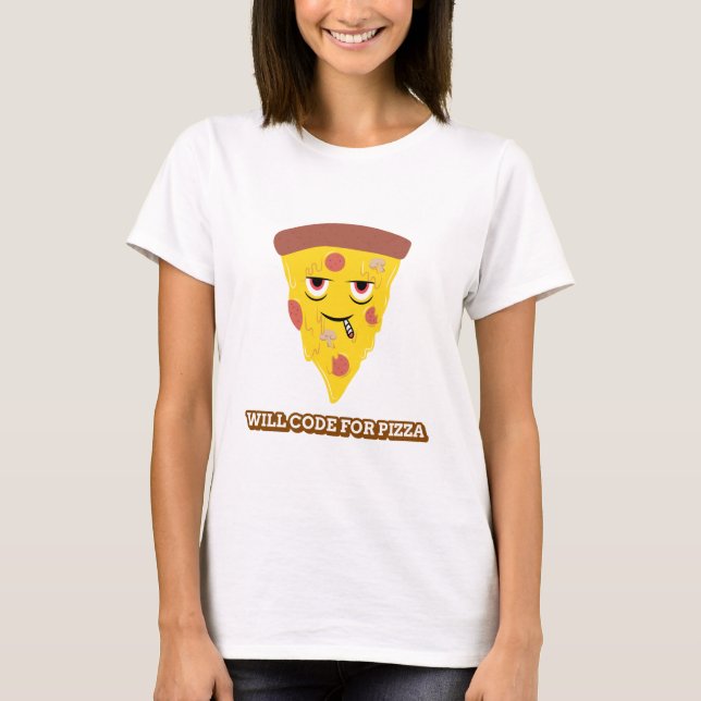 Camiseta Código para o jogo de pizza Stem (Frente)