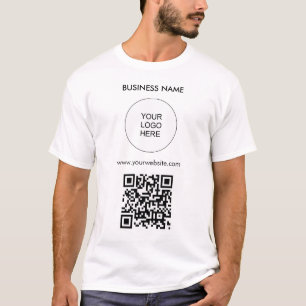 Camiseta Código QR Carregue o seu Modelo de logotipo modern