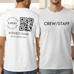 Camiseta Código QR de Negócios Personalizado Logotipo Frent