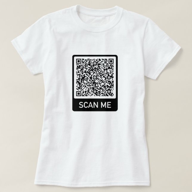 Camiseta Código QR Digitalize-me Informações T-Mostre seu p (Frente do Design)