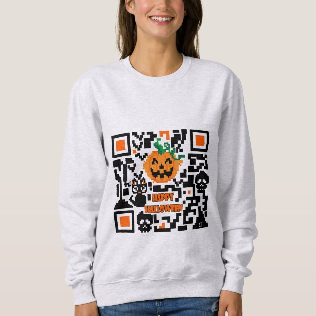 Camiseta Código QR do Halloween (Frente)