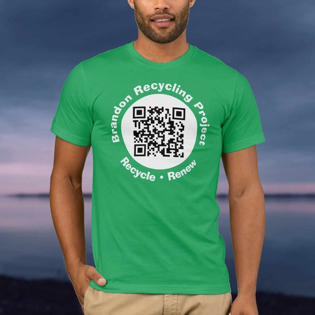Camiseta Código QR do Projeto de Reciclagem Recicle & Renov (Criador carregado)