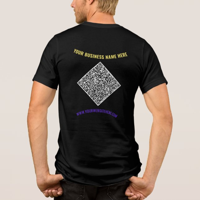 Camiseta Código QR e texto personalizado Personalizado da s (Verso)