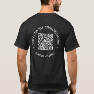 Camiseta Código QR e texto personalizado Sua Camisa-T Promo