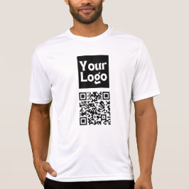Camiseta Código QR editável e logotipo ou imagem da sua emp