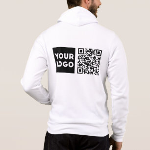 Camiseta Código QR editável & Logotipo ou imagem da sua emp