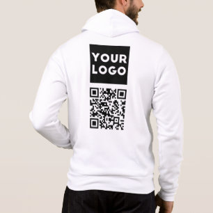 Camiseta Código QR editável & Logotipo ou imagem da sua emp