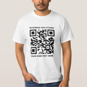 Camiseta Código QR frontal personalizado Logotipo traseiro 