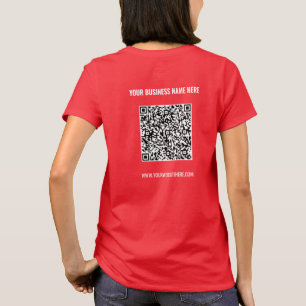Camiseta Código QR Informações de verificação Texto persona