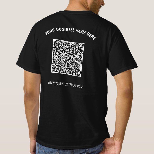 Camiseta Código QR Informações de verificação Texto persona (Verso)