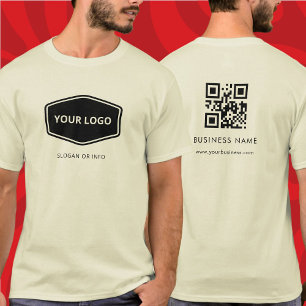 Camiseta Código QR Logotipo comercial personalizado e Promo