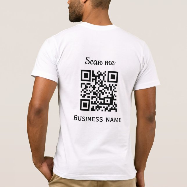 Camiseta Código QR Logotipo comercial Professional Black Mo (Verso)