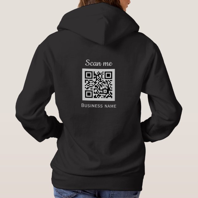 Camiseta Código QR Logotipo comercial Professional Black Mo (Verso)