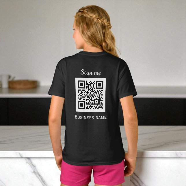 Camiseta Código QR Logotipo comercial Professional Black Mo (Criador carregado)