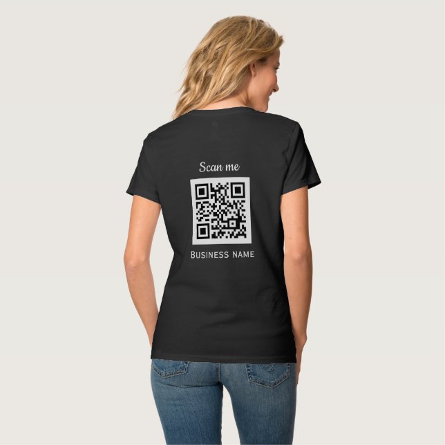 Camiseta Código QR Logotipo comercial Professional Black Mo (Parte Traseira Completa)