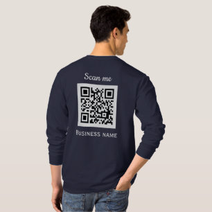 Camiseta Código QR Logotipo profissional Marinho azul