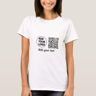 Camiseta Código QR minimalista simples adicionar logotipo n