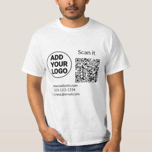 Camiseta Código QR minimalista simples adicionar logotipo n