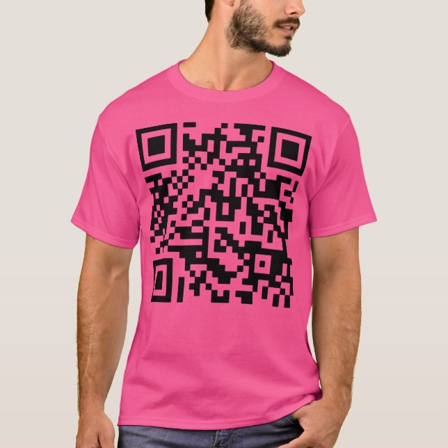 Camiseta Código Qr Never Gonna Give You Up (Frente)