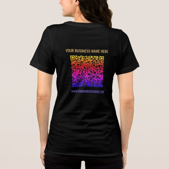 Camiseta Código QR Personalizado de Cor da Sua Empresa (Verso)