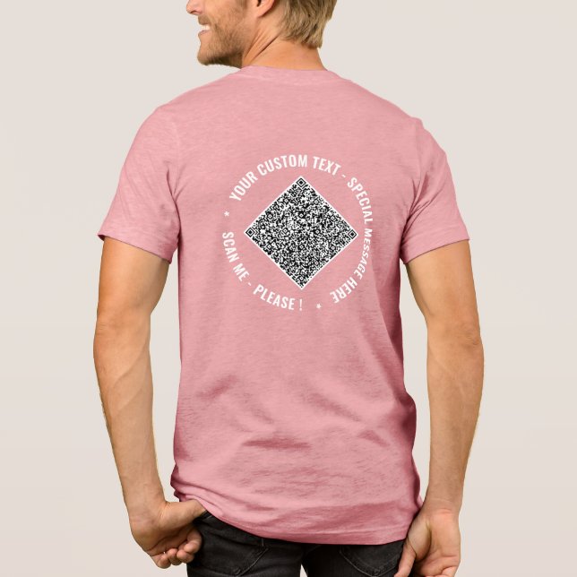 Camiseta Código QR personalizado e texto personalizado Engr (Verso)