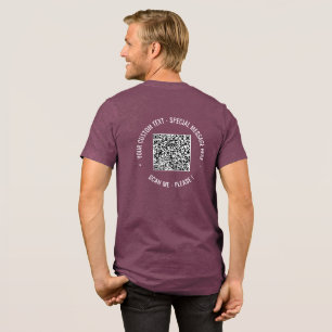 Camiseta Código QR personalizado e texto personalizado Sua 