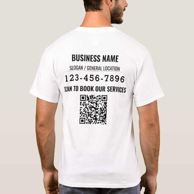 Camiseta Código QR personalizado Evento comercial de mídia  (Verso)