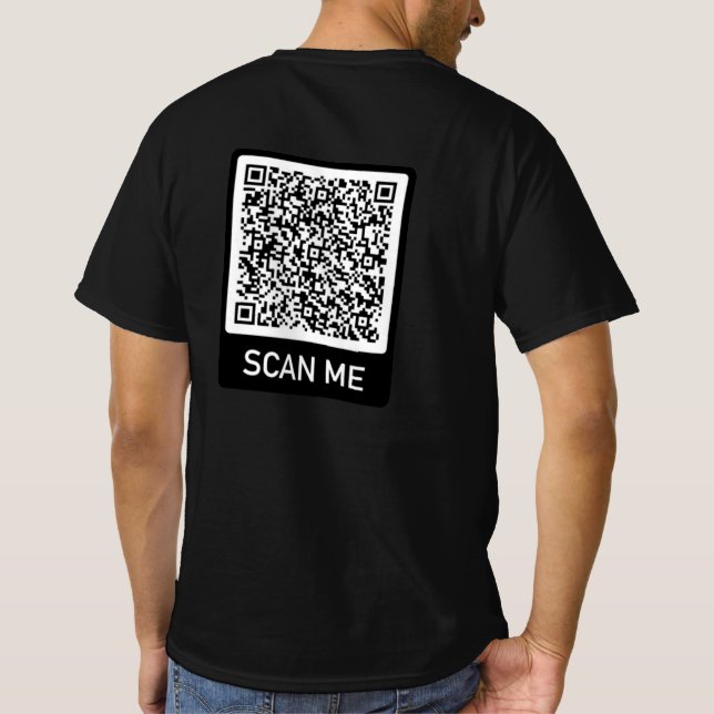 Camiseta Código QR personalizado Informações de verificação (Verso)