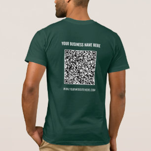 Camiseta Código QR personalizado Informações de verificação