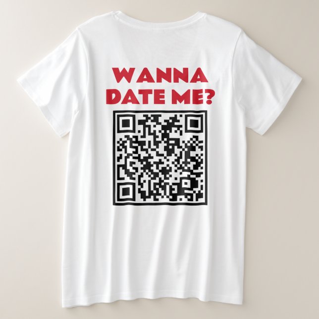 Camiseta Código QR Personalizado – Quer Namorar/Casar Comig (Verso do Design)