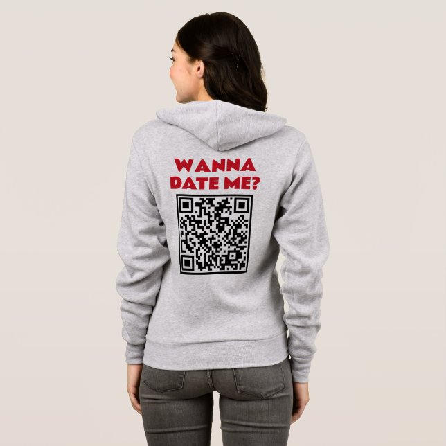 Camiseta Código QR Personalizado – Quer Namorar/Casar Comig (Parte Traseira Completa)