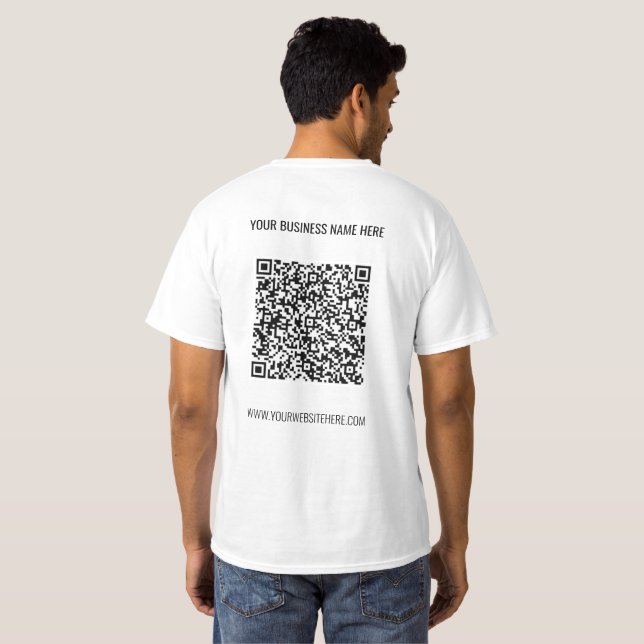 Camiseta Código QR personalizado T - Mostra seu nome Inform (Parte Traseira Completa)