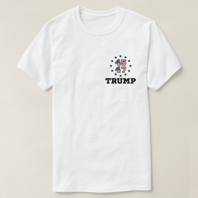 Camiseta Código QR Trump, Código QR de dança 45/47 Trump YM (Frente do Design)