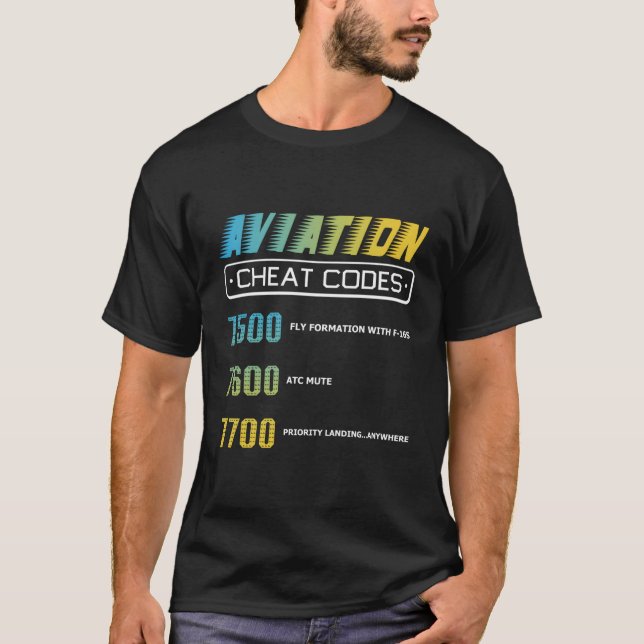 Camiseta Códigos de Cheat Aviation Pilo (Frente)