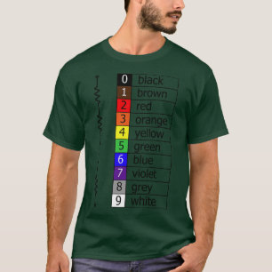 Camiseta códigos de cores de resistência