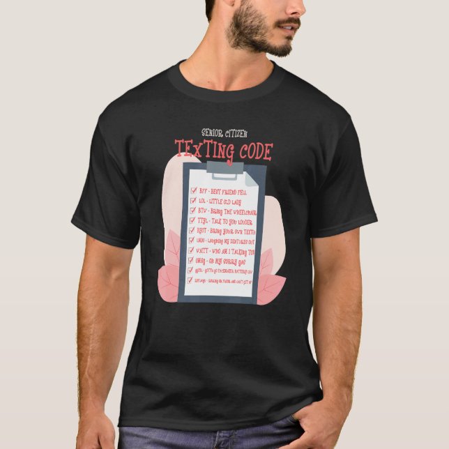Camiseta Códigos de Textos Pessoas Idosos Cidadão Mais velh (Frente)