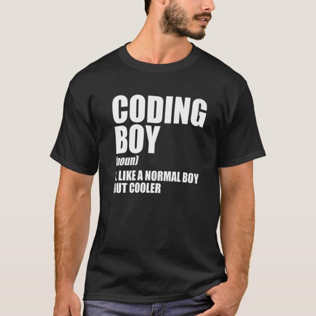 Camiseta Coding Boy Definition Noun Software Developer Prog (Frente)