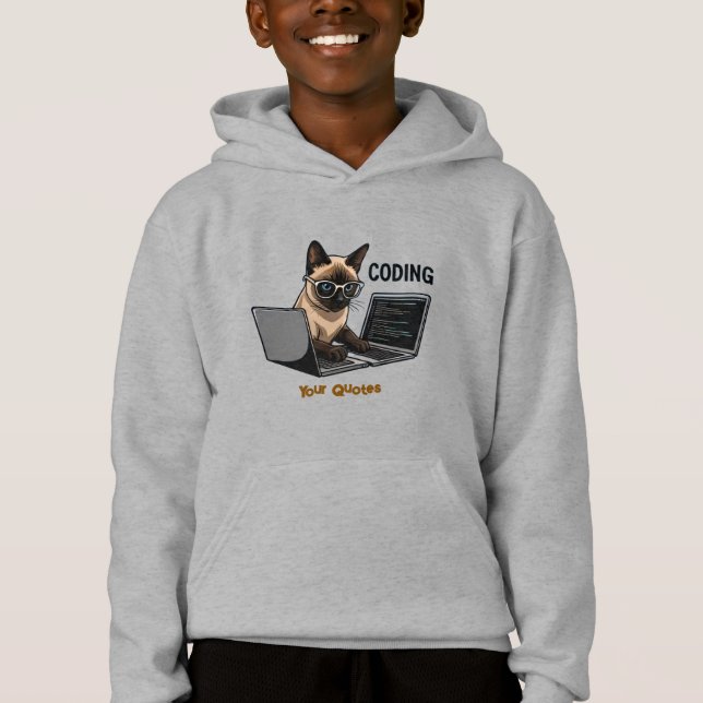 Camiseta Coding Siamese Cat Cartoon (Frente)