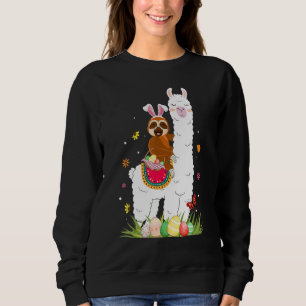 Camiseta Coelhinha Bonita Sloth Andando Llama Cesto de Ovos