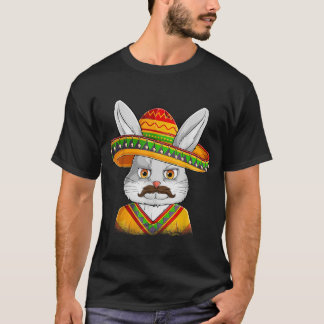 Camiseta Coelhinha Com Homens Sombrero Dia de Páscoa8