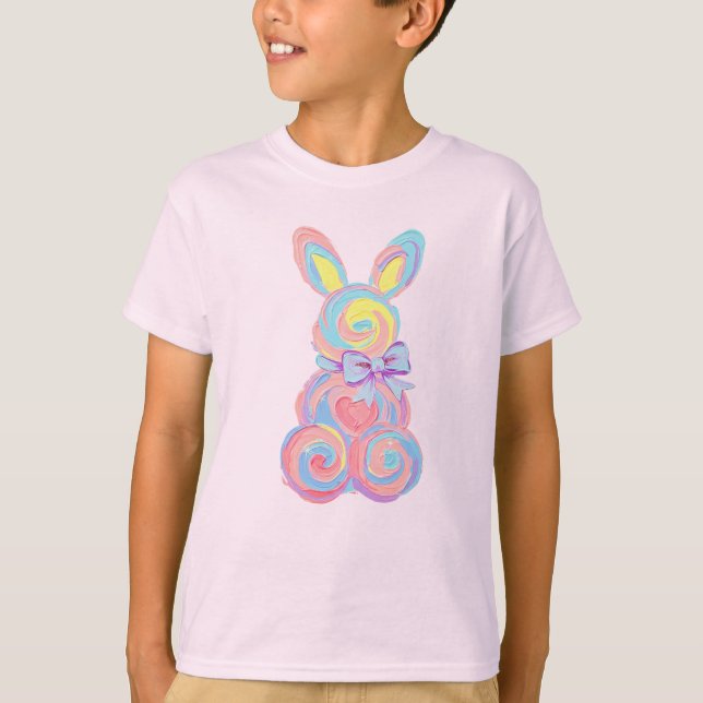 Camiseta Coelhinha de algodão páscoa (Frente)