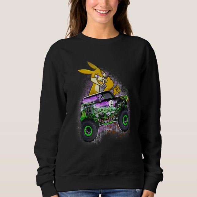 Camiseta Coelhinha de Páscoa de Monstro de Truck Love Rabbi (Frente)
