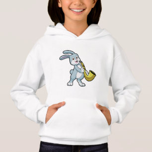 Camiseta Coelhinha em Música com Saxofone